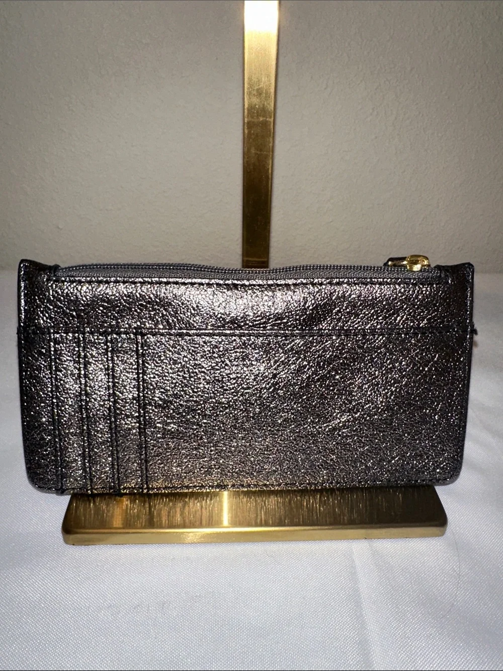 G.I.L.I 100% Leather Greyscale Snake Print Embossed Crossbody Bag, Like New